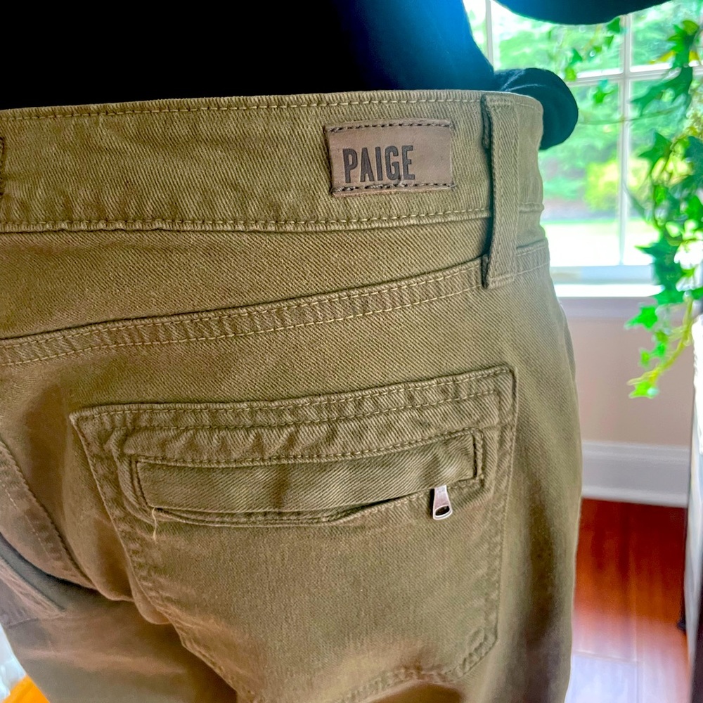 Paige army green denim